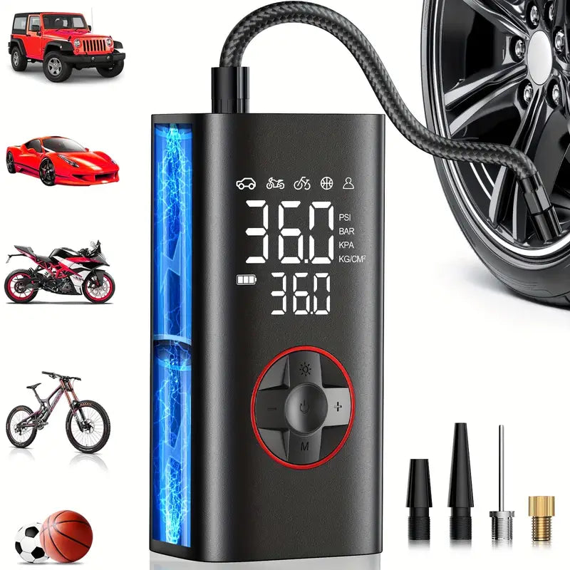 "Tire Inflator Air Compressors: Fast Inflation, Compatible with Various Tires, Portable & Easy to Operate"