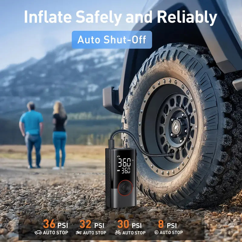 "Tire Inflator Air Compressors: Fast Inflation, Compatible with Various Tires, Portable & Easy to Operate"