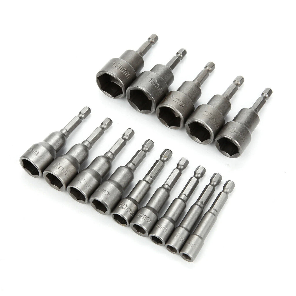 Customized Industrial Grade 7-13mm Hex Shank Nut & Bolt Driver OBM & OEM Supported Magnetic Socket Wrench Hand Tools
