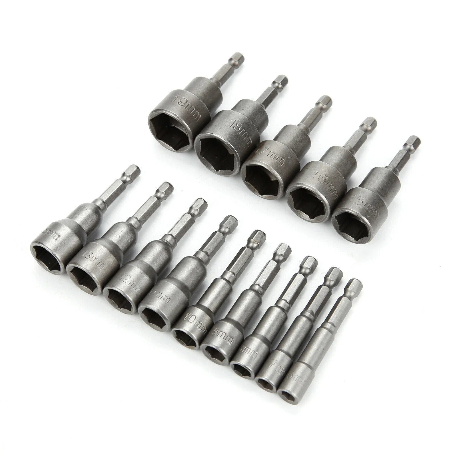 Customized Industrial Grade 7-13mm Hex Shank Nut & Bolt Driver OBM & OEM Supported Magnetic Socket Wrench Hand Tools