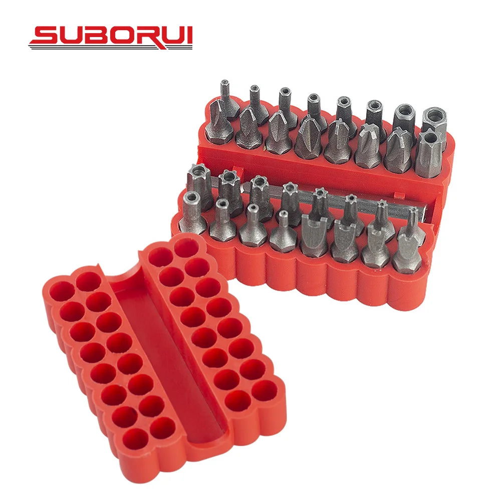 SUBORUI OEM ODM 33-Piece Hollow Bits Combinations Hexagonal Drill Bit Solid Special Shaped Screwdriver Heads Bits Set