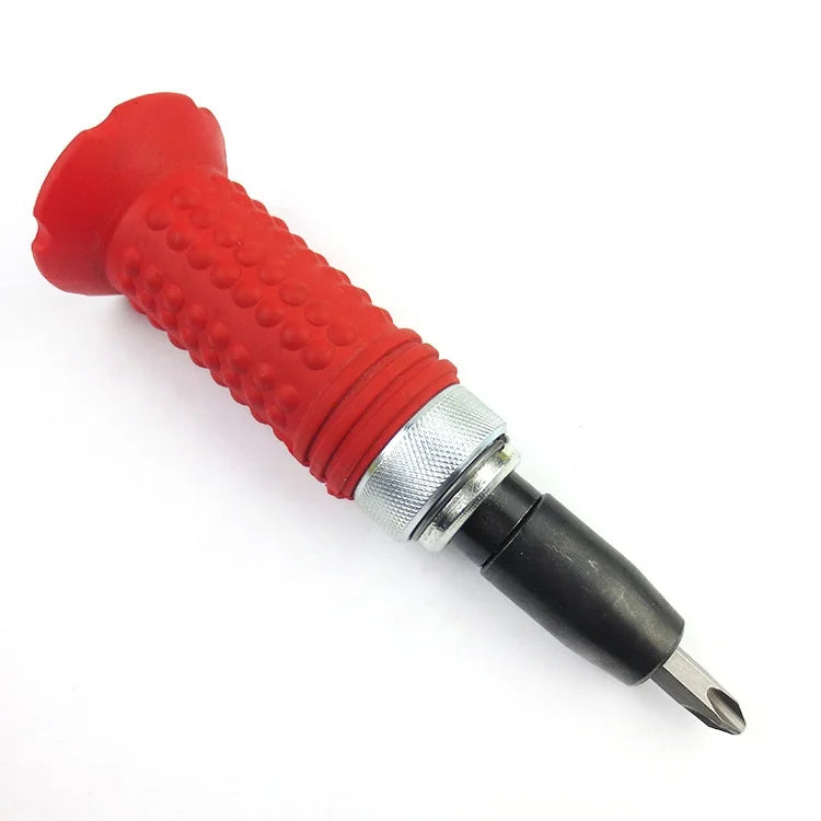 Red Plastic Handle Impact Screwdriver Electric Screwdriver with Bits