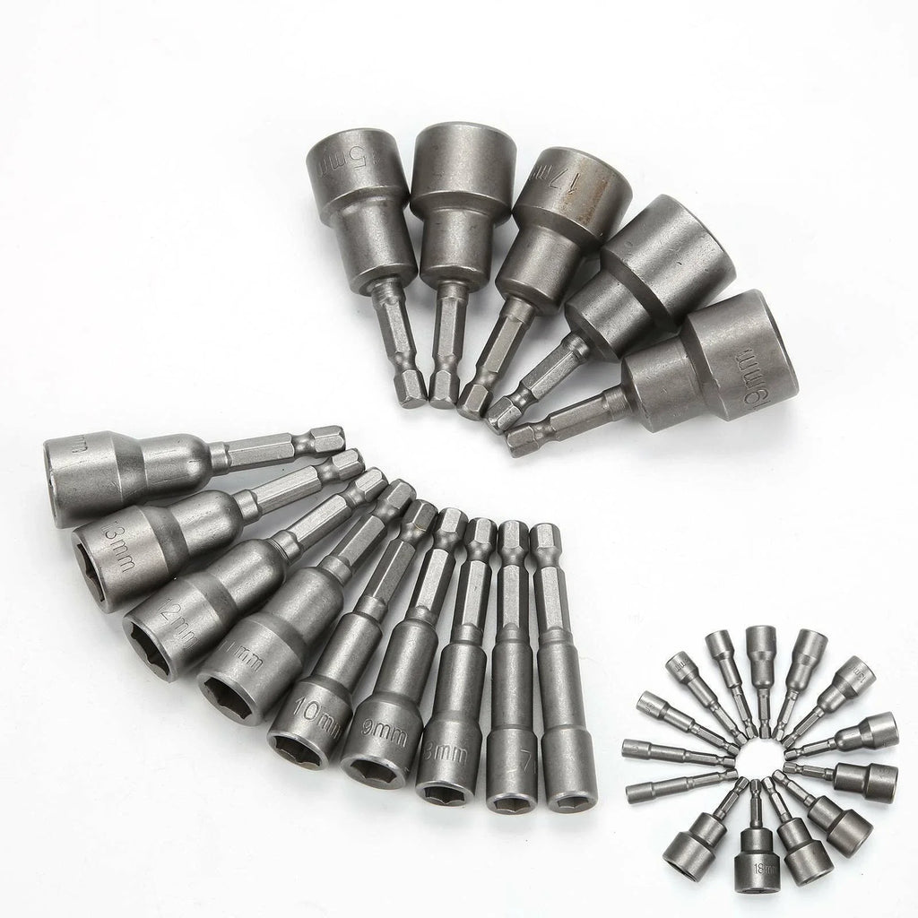 Customized Industrial Grade 7-13mm Hex Shank Nut & Bolt Driver OBM & OEM Supported Magnetic Socket Wrench Hand Tools